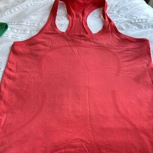 Lululemon Athletica Red Fitted Ribbed Sleeveless Tank